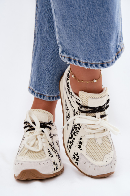 Kožené zo semišu Tenisky model obuvi Dámske Big Star TT274548 biela farba