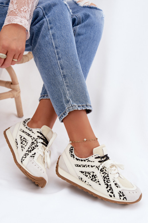 Kožené zo semišu Tenisky model obuvi Dámske Big Star TT274548 biela farba