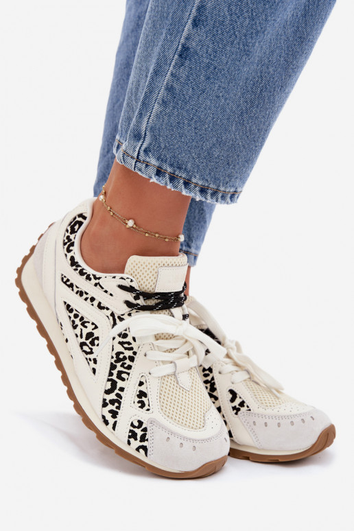 Kožené zo semišu Tenisky model obuvi Dámske Big Star TT274548 biela farba