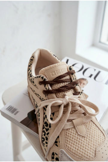 Kožené zo semišu Tenisky model obuvi Dámske Big Star TT274549 béžová 2