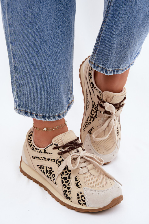 Kožené zo semišu Tenisky model obuvi Dámske Big Star TT274549 béžová