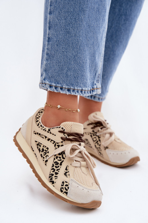 Kožené zo semišu Tenisky model obuvi Dámske Big Star TT274549 béžová