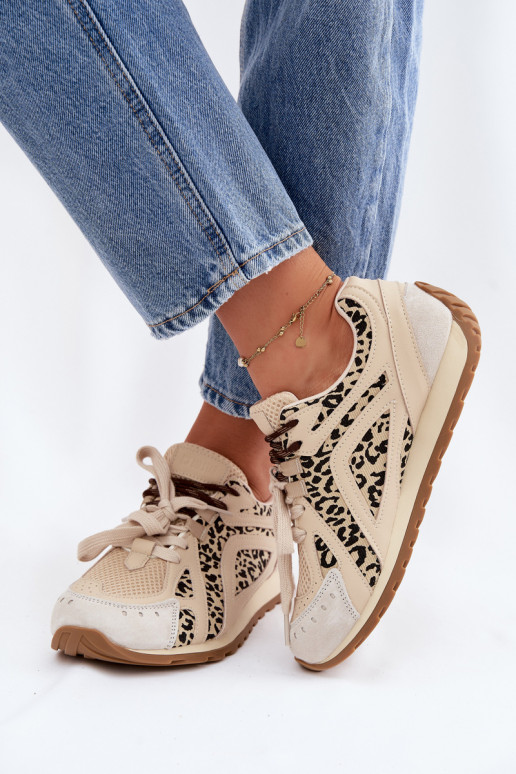 Kožené zo semišu Tenisky model obuvi Dámske Big Star TT274549 béžová