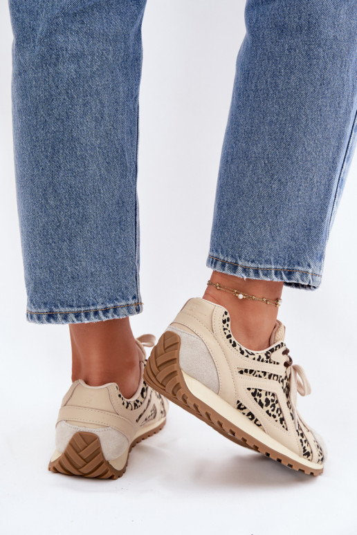 Kožené zo semišu Tenisky model obuvi Dámske Big Star TT274549 béžová