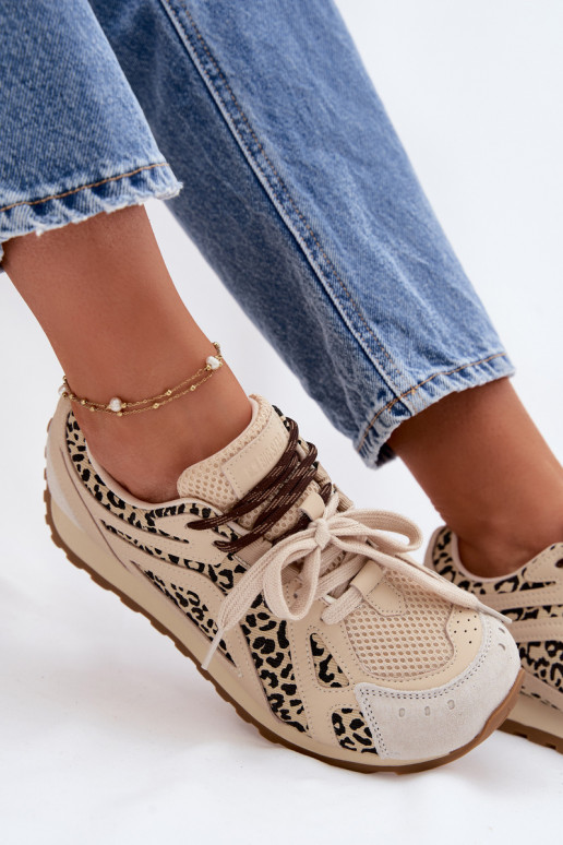 Kožené zo semišu Tenisky model obuvi Dámske Big Star TT274549 béžová