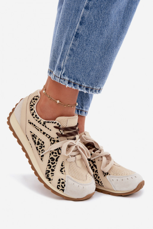 Kožené zo semišu Tenisky model obuvi Dámske Big Star TT274549 béžová