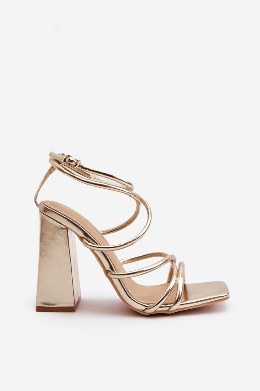 Módne Sandále na vysokom podpätku zlatej farby Josette