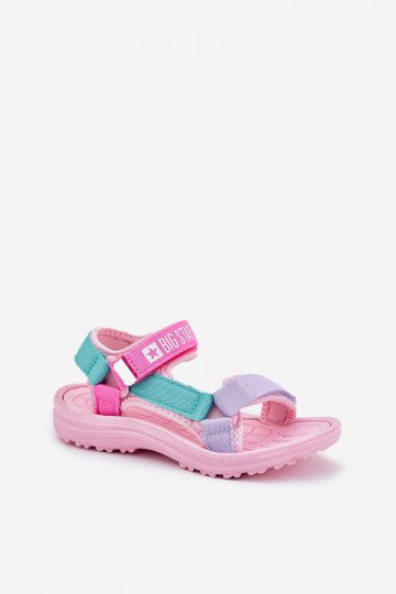 sandále deti s lepiacimi spojkami Big Star RR374519 Ružová
