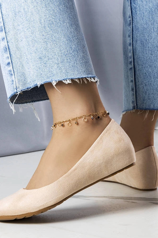 Pieskové baleríny s nízkym podpätkom...