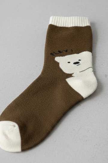 Hnedé ponožky s medvedíkom...