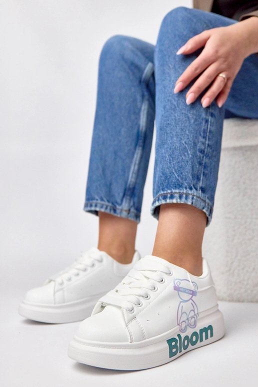 Biele tenisky s platformou a...