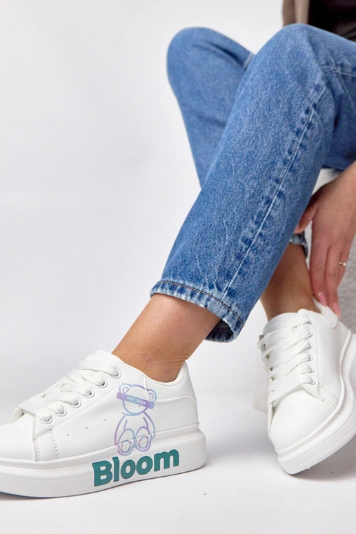 Biele tenisky s platformou a...