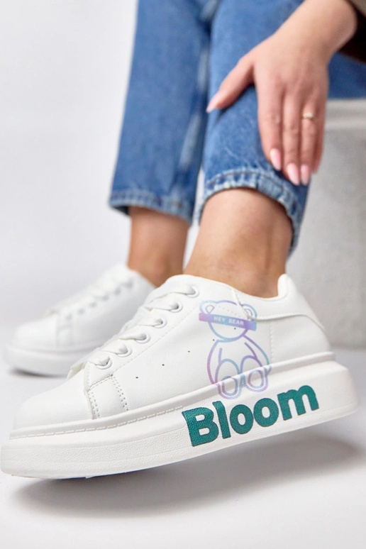 Biele tenisky s platformou a...