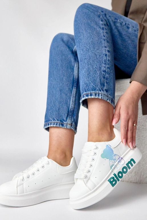 Biele tenisky s platformou a...