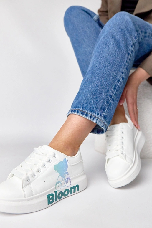 Biele tenisky s platformou a...