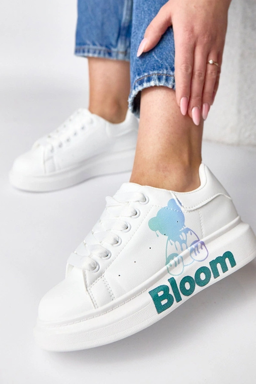 Biele tenisky s platformou a...