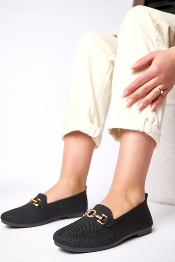 Čierne textilné mokasíny so...
