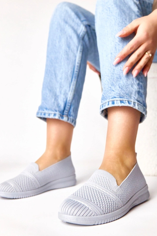 Šedé nazúvacie textilné tenisky Noémie