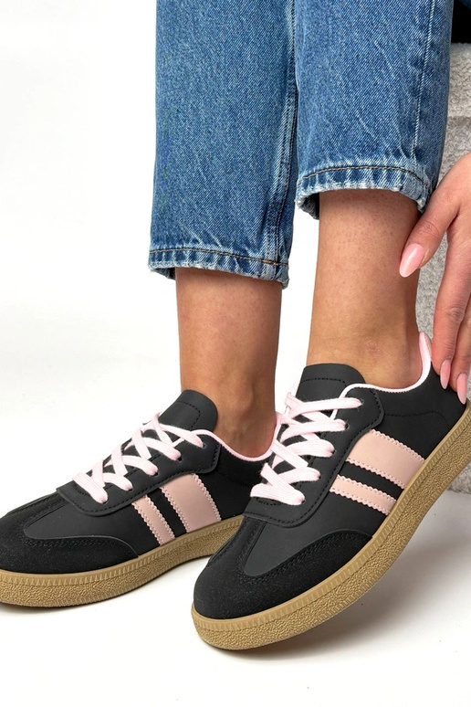 Čierno-ružové každodenné tenisky na...