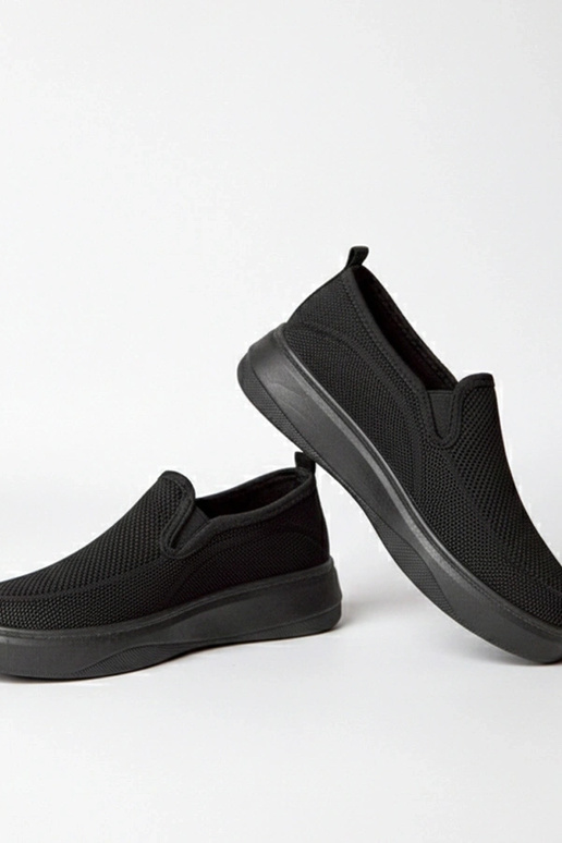 Čierne textilné tenisky na platforme...