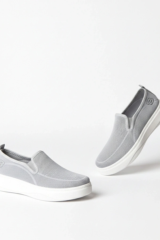 Sivé textilné tenisky na platforme...
