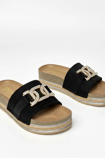 Čierne platformové šľapky s...