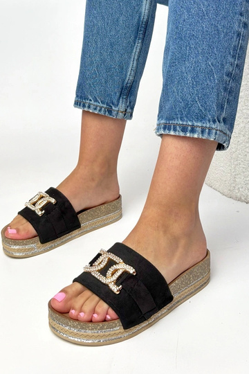 Čierne platformové šľapky s... 2