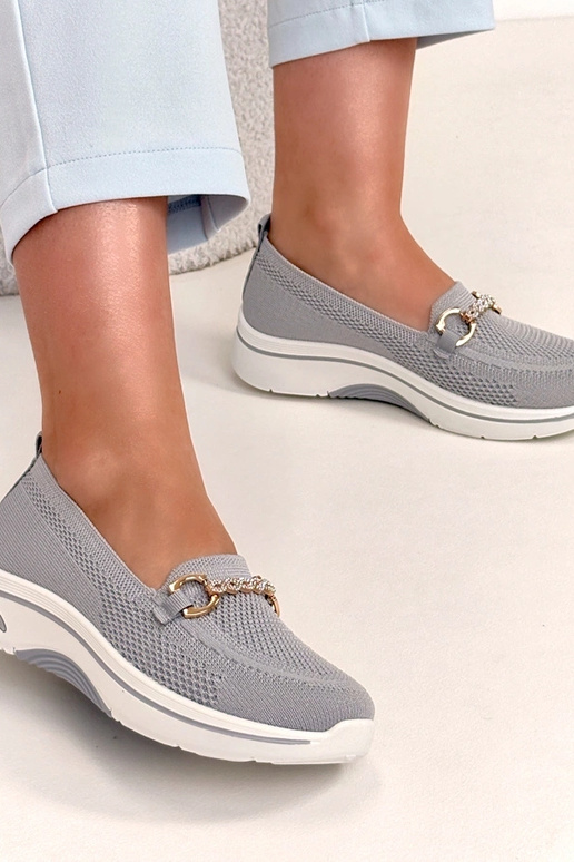 Sivé textilné tenisky so zirkónmi Gisele