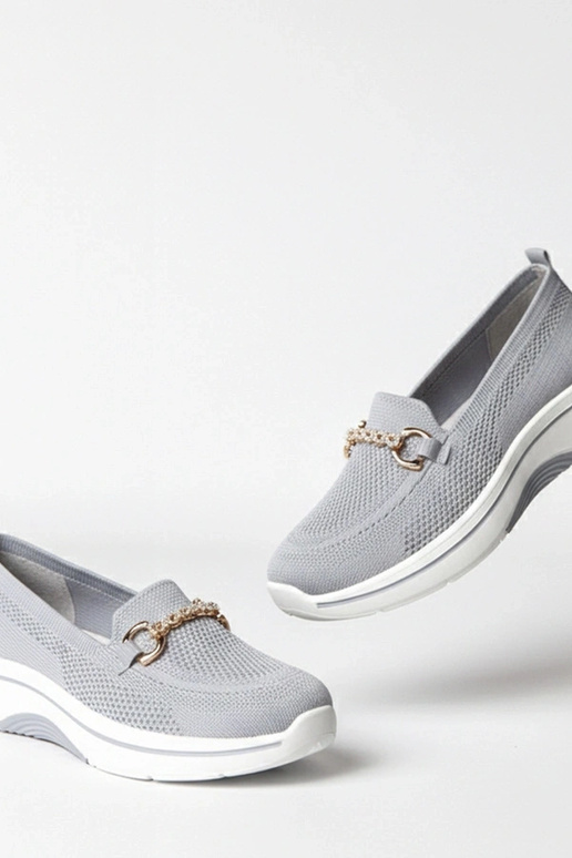 Sivé textilné tenisky so zirkónmi Gisele