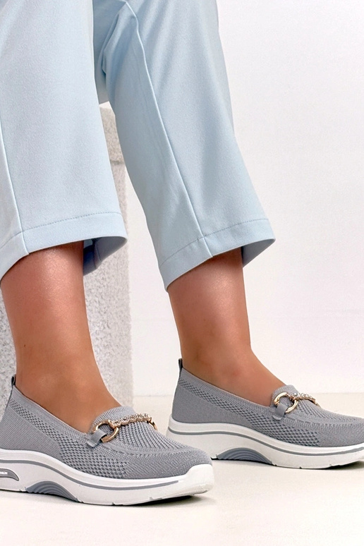 Sivé textilné tenisky so zirkónmi Gisele