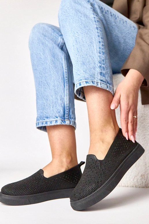 Čierne textilné tenisky so zirkónmi...