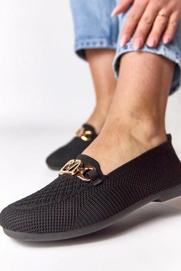 Čierne textilné mokasíny so...