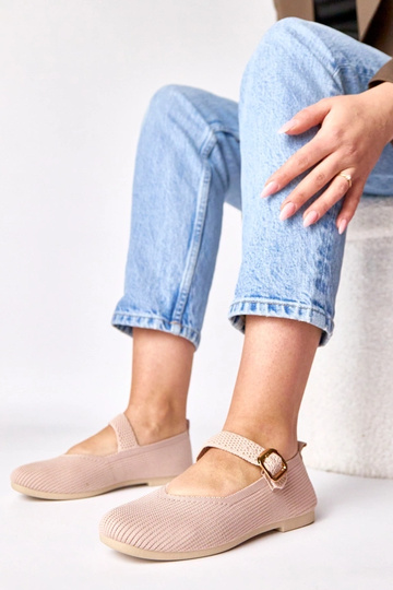 Ružové textilné baleríny s... 2