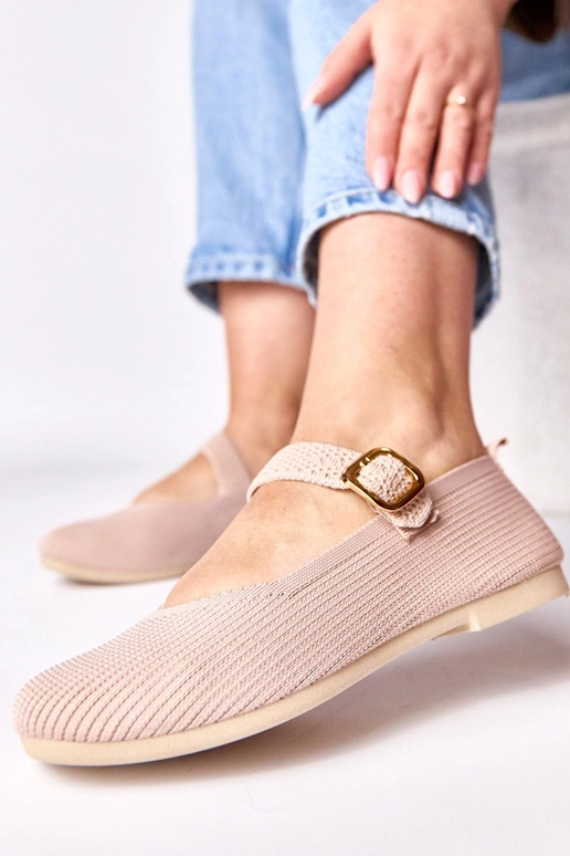 Ružové textilné baleríny s remienkom...