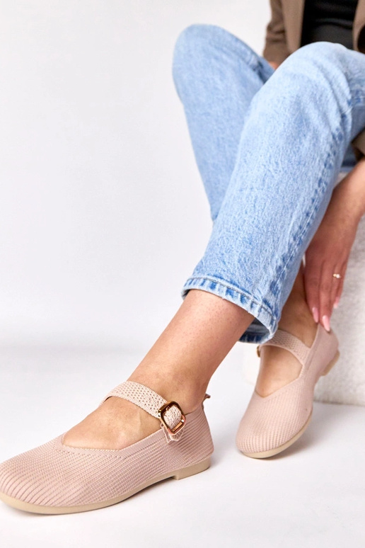 Ružové textilné baleríny s remienkom...