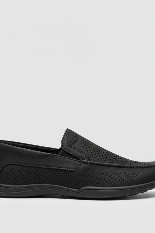 Čierne perforované pánske mokasíny Finn
