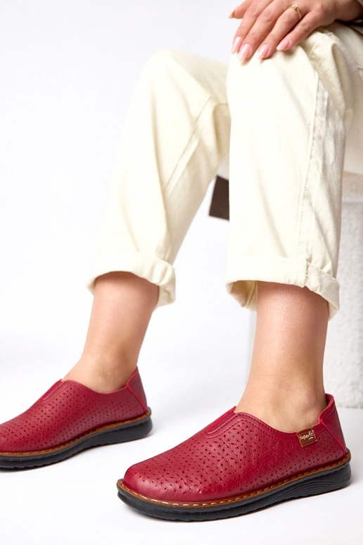 Vínové perforované poltopánky Rosa