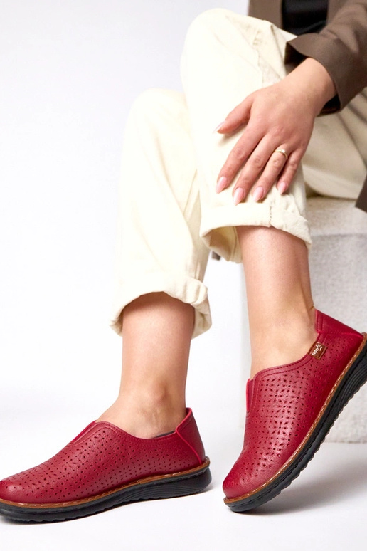 Vínové perforované poltopánky Rosa