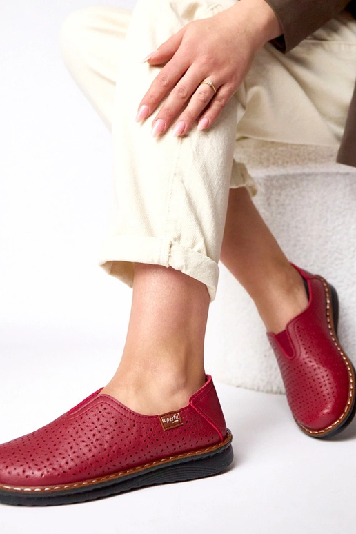 Vínové perforované poltopánky Rosa