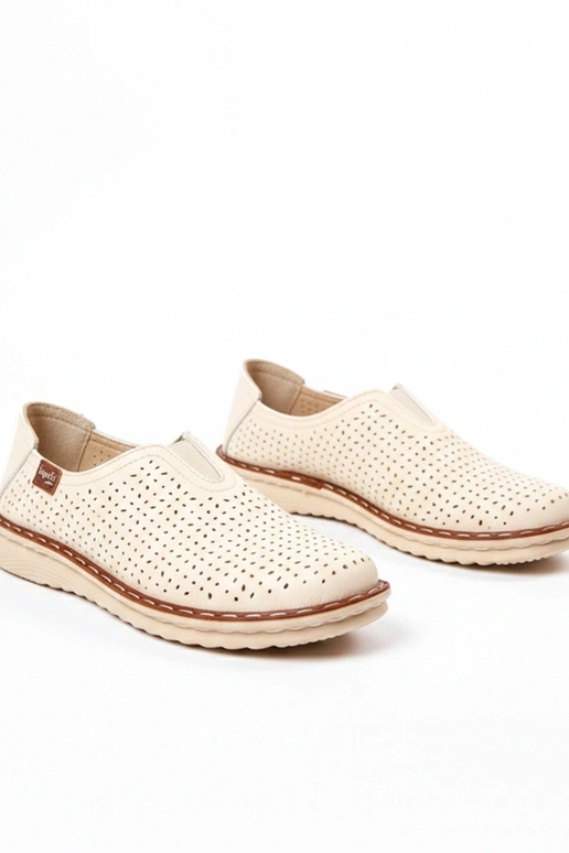 Krémové perforované poltopánky Rosa