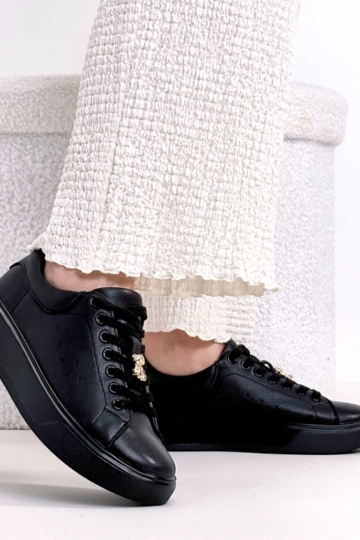 Čierne kožené športové tenisky s...