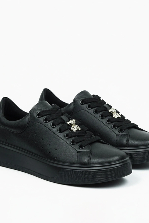 Čierne kožené športové tenisky s...