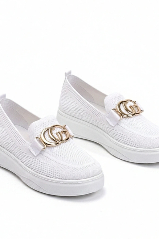 Biele textilné tenisky s prackou...