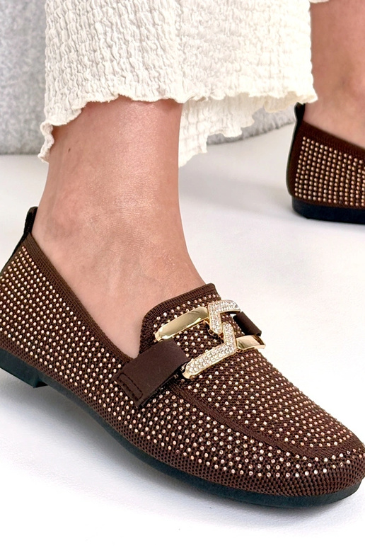 Mokasíny v čokoládovej farbe zdobené...