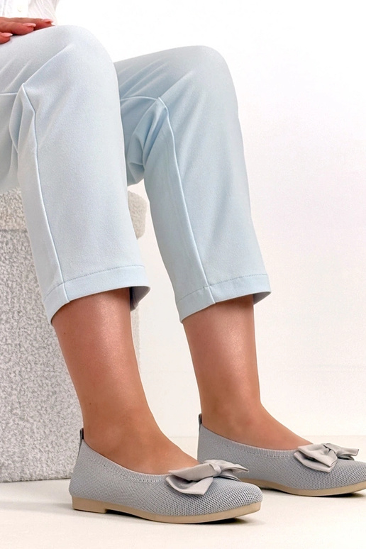 Sivé balerínky z jemného materiálu s...