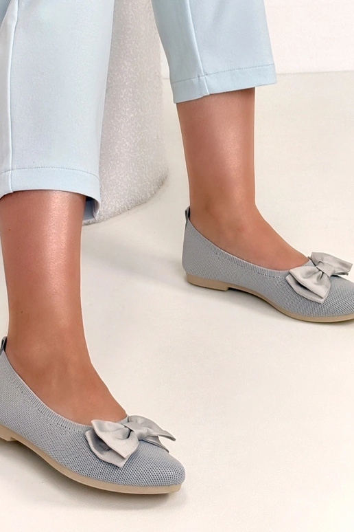 Sivé balerínky z jemného materiálu s...