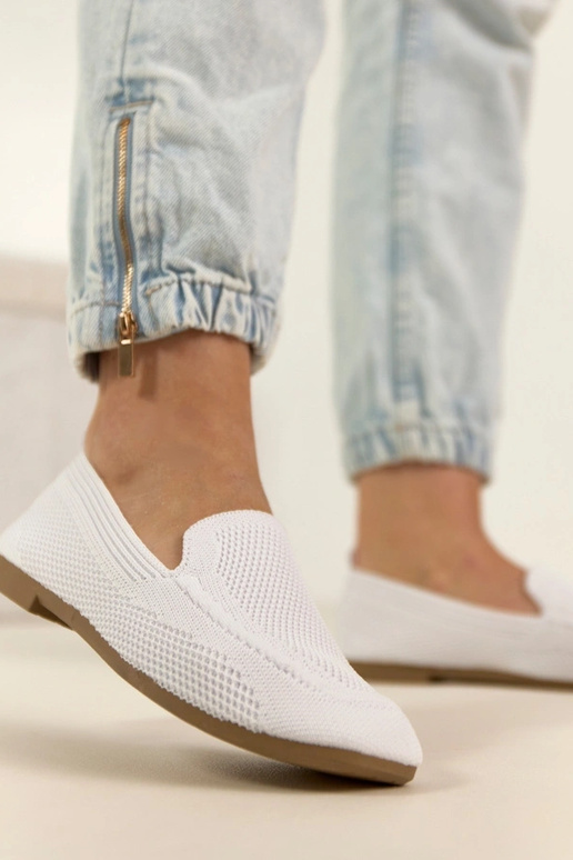 Biele textilné mokasíny Addison