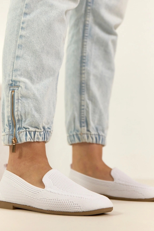 Biele textilné mokasíny Addison