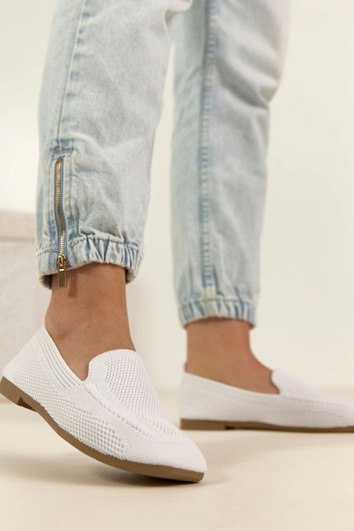 Biele textilné mokasíny Addison