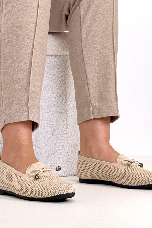 Pieskové textilné mokasíny s...